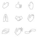 Set of hand icons.